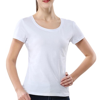 Las Mujeres Blancas Camiseta De Manga Corta Cuello Redondo Nuevo Simple Adelgazar Algodón Salvaje Fondo Camisa