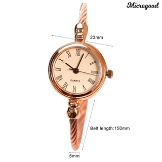 [MGD] reloj de pulsera Retro de cuarzo con esfera redonda de acero inoxidable para mujer