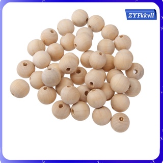 50Pack Wooden Unfinished Craft Beads Ball Wood Beads Jewelry Making New