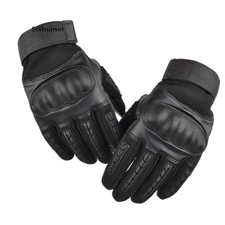 [sixhumor]guantes de piel sintética con pantalla táctil para motocicleta/guantes de dedo completo/equipo de protección racing bike co (4)