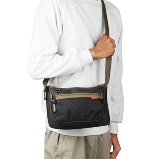 Bolsa de los hombres de la eslinga de lona de la bolsa de cintura bolsa de lona agujero auricular negro bolsa chicos K3S9 moda