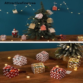 [aft] 4 piezas caja de galletas de feliz navidad, regalo de fiesta de año nuevo, caja de embalaje de caramelos, atractivefinetree