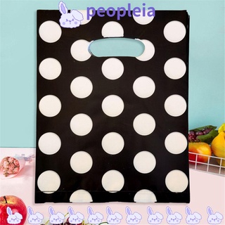 PEOPLEIA 100Pcs Present Gift Packing Portable Shopping Bags Printed Plastic Bags Storage Gift Wrapping Home Decoration Party Supplies Bag With Handle