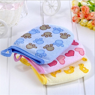 Guantes de baño de algodón de dibujos animados para bebés/niños/toalla de tela de lavado suave para bebés