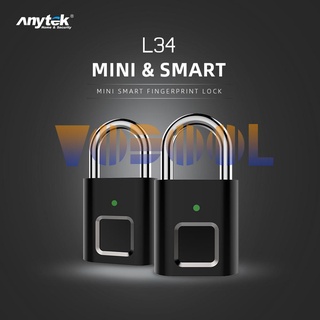 Vodool Professional 2Types Anytek L34 Smart huellas dactilares candado USB recargable puerta maleta cerradura