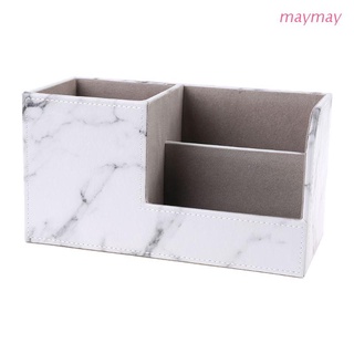 MAYMA Multi-function Marble Leather Desk Stationery Organizer Pen Pencil Holder Storage Box Case Container