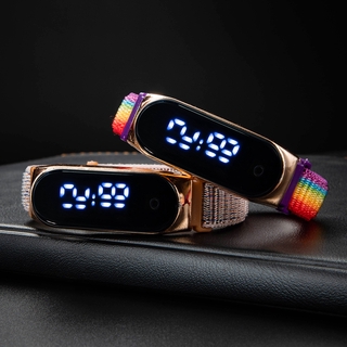 jam tangan led pantalla táctil digital luminoso hombres relojes simple unisex multicolor correa de reloj deportivo jam tangan kanak envío
