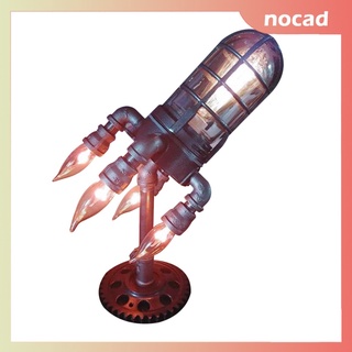 [nocad] Creativo Steampunk Rocket luz de noche LED mesita de noche sala de estar decoración del hogar