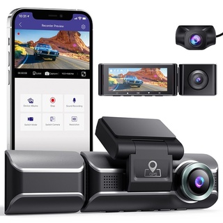 [misstime]M550 3 cámara 4K+1080P coche DVR WiFi GPS Logger visión nocturna doble lente Dash Cam con lente retrovisor de 3 canales videocámara de coche