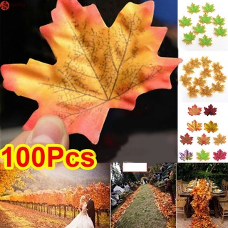 100 pzs hojas De arce Artificial multiusos Diy hojas De otoño artesanías Para boda decoración De Halloween navidad