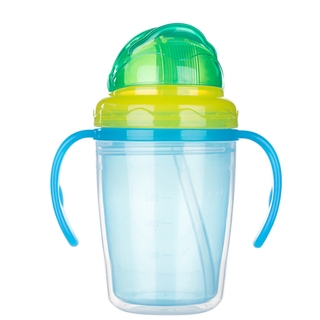 bebé doble mangos entrenador anti derrame taza de paja para niños alimentación beber (6)
