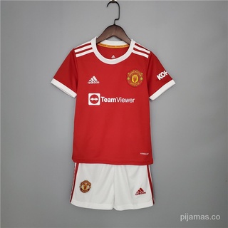 manchester united 2021 - 2022 home camiseta roja de fútbol para niños ud29
