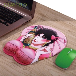 G1ASTELO Creative Jojo Bizarre Adventure For PC Breast Mat JOJO Mouse Pad 3D Laptop Anime Silicone Mouse Mat Cartoon Wrist Rest Support/Multicolor