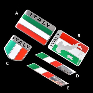 * Listo STOCK * 3D Aluminio Motocicleta Tubos De Escape Calcomanía Italia Bandera Insignia (1)