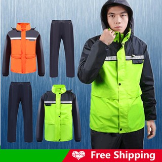 Impermeable de la motocicleta Baju Hujan impermeable reflectante chaqueta impermeable ropa de lluvia conjunto de traje de equitación al aire libre impermeable (1)