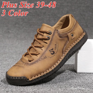38-48 [alta calidad] zapatos de cuero cosidos a mano al aire libre casual zapatos u2d6