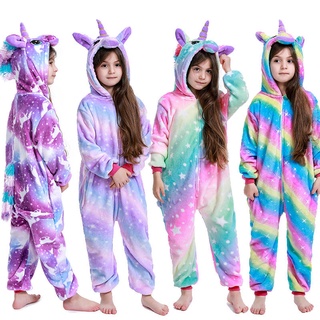 Púrpura Tianma de una sola pieza pijamas de los niños de la nueva franela Animal pijamas de dibujos animados lindo unicornio rendimiento ropa de hogar (1)