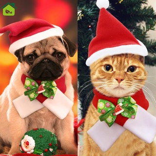 Sombreros De Navidad Para Perro Gato Mascota Xma Bufandas Invierno Cuello Calentador Fiesta