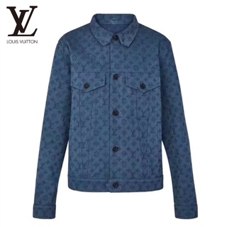 louis vuitton 100% original auténtico 21 años nueva chaqueta masculina azul lavado tannin denim chaqueta mujer (1)