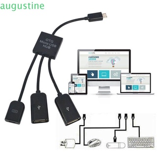Augustine Style Cable USB 2.0 OTG adaptador extensor puerto macho a hembra Host doble 3 en 1 Micro USB HUB