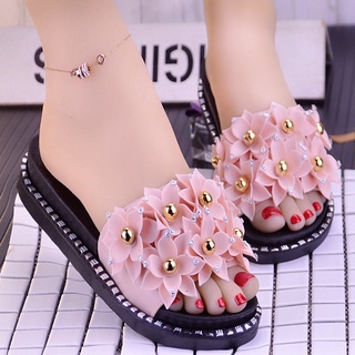 Zapatillas de suela gruesa de las mujeres de verano ropa de moda nuevo estilo pequeño fresco chanclas Muffin inferior todo-partido lindo sandalias