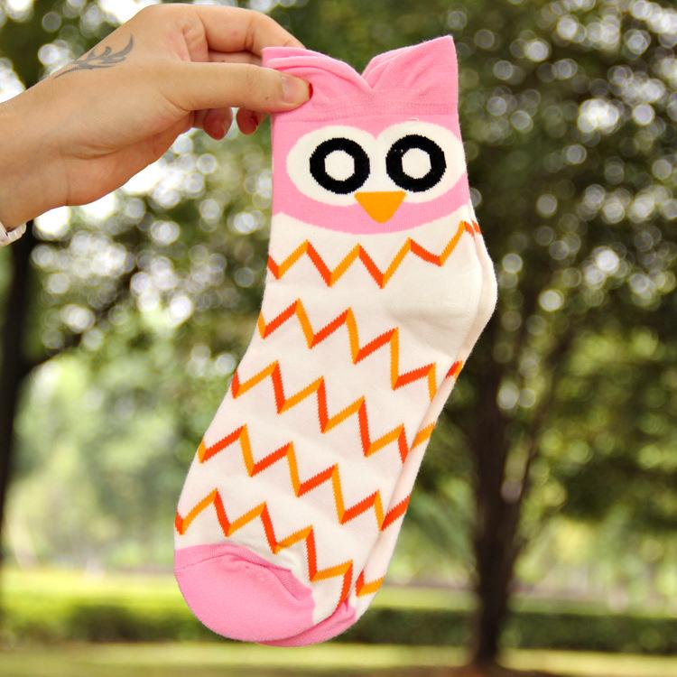 calcetines kawaii coloridos 100% algodón con estampado de búho para niños/mujeres/halloween/fiesta infantil/regalos (7)