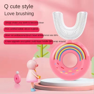 Cepillo De dientes en forma De U 360o Para niños/bebés/manuales De silicona (2)