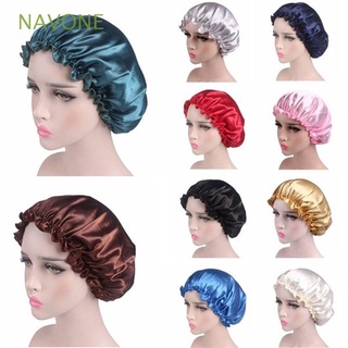 NAVONE Comfortable Sleeping Hat Wide Shower Hat Shower Caps Satin Bonnet Women Silk Hair Care Night Sleep Lady Hair Cap/Multicolor (1)