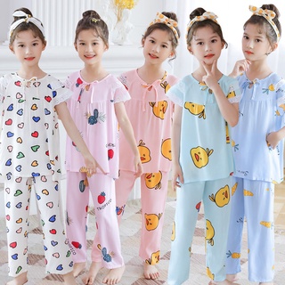 los niños pijamas para las mujeres de verano de algodón de manga corta delgada princesa niño niña bebé niñas ropa en casa padre-hijo