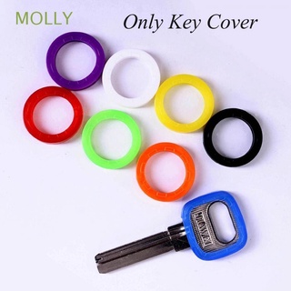 molly 8pc/set hollow key cap cubre llavero elástico anillos topper llavero titular de silicona moda bolsa organizador colores aleatorios