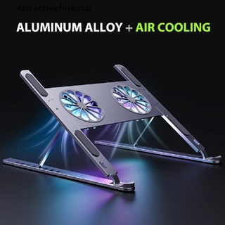 [afs] soporte de aluminio ajustable para portátil, soporte para tablet, soporte para portátil, base de ventilador de refrigeración, atractivefinestar