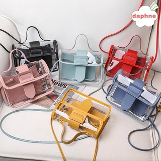 DAPHNE Bolso De Hombro Para Mujer Jelly Candy Color Embragues Messager Bag Pequeño Moda PVC Transparente Cuadrado Crossbody Multicolor (1)