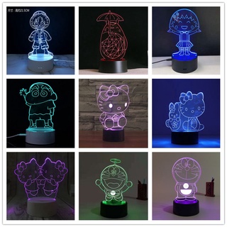 Anime Japonés 3D LED Luz De Noche USB Con Control Remoto Lámpara De Mesa Regalo Doraemon Totoro-65