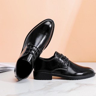 Zapatos Negros Transpirables Aumentado En Hombre Joven Puntiagudo Trajes De Negocios De Los Hombres Para Casarse Con El Mejor Del Novio De Cuero (6)