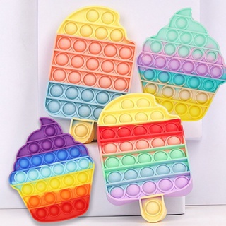 Pop It Entrega rápida, nuevo Popit Fidget juguete arco iris entre nosotros unicornio redondo forma cuadrada Push Pops burbuja juguete juguetes para niños (8)