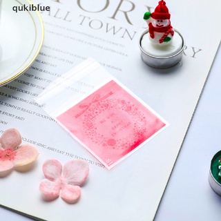 Qukiblue 100Pcs Christmas Candy Bags Cute Plastic Gift Cookies Packaging Bags Biscuits CO