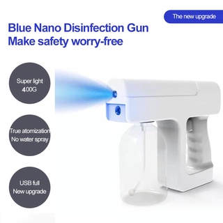 [envío] Envío dentro de 24 horas de mano desinfección de la máquina de la pistola inalámbrica Nano azul luz de vapor Spray anión Blu ray Nano pulverizador de carga USB 800ml pistola de desinfección pistola pulverizadora (4)