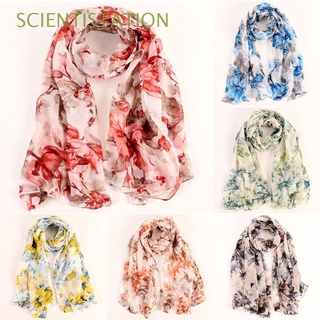 SCIENTISTATION 2021 Printed Cotton Shawl Autumn Winter Muslim Hijab Tudung Gauze New Fashion Long Wide Scarf Sunscreen Shawl/Multicolor
