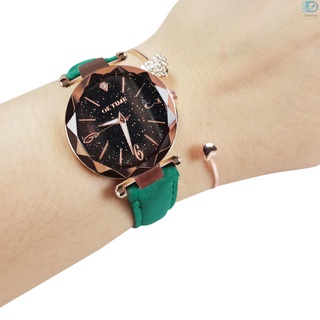 Reloj de pulsera de cuarzo Retro luminoso con pulsera a la moda para mujer