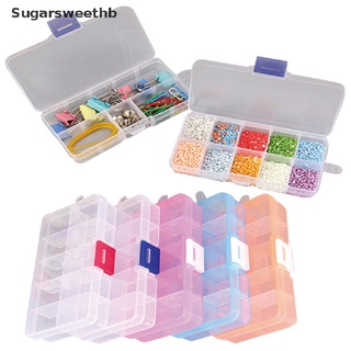 shb> caja de almacenamiento de joyas ajustable de plástico, 10 ranuras, caja de almacenamiento de joyas, organizador de cuentas