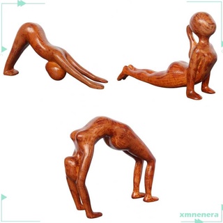 3x Escultura De Yoga Sala De Meditacin Yoga Pose Estatua Decoracin De Escritorio
