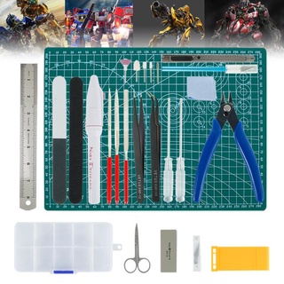 26Pcs Gundam Modeler Basic Tools Craft Set For Car Model Building Kit Free Gift Cleaning Cloth
