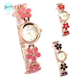 mujer moda atractivo 1pc moda mujeres reloj margaritas flor oro rosa pulsera reloj de pulsera señoras casual reloj