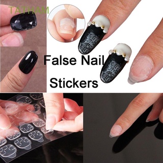 TATHAM 5 Sheet/Pack False Nail Stickers Clear Nail Art Fake Nail Tips For Press On Nails Adhesive Tabs Easy Application Waterproof Double-Sided Tapes Crystal Jelly Tape Nail Gel