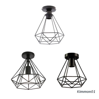 Kim - luces de techo industriales de hierro, jaula de Metal, montaje a ras de luces para dormitorio