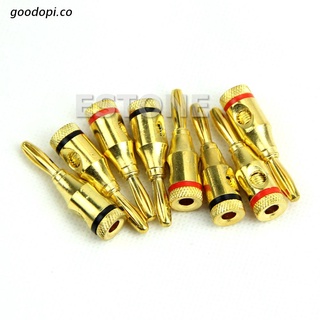 g.co 8X Gold Plated Banana Plug Musical Speaker Cable Wire Screw Metal Connector 4mm