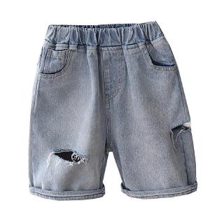 pantalones cortos de mezclilla de los chicos de verano de cinco puntos agujero pantalones vaqueros (4)