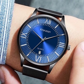 Relojes Para Hombres Reloj Ejecutivo De Acero Inoxidable De Lujo Con Esfera Azul Reloj Informal