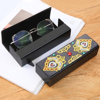 diy diamond pintura gafas de ojos caja de viaje cuero gafas de sol caso de almacenamiento (5)