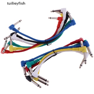 tuilieyfish 6 unids/set colorido en ángulo enchufe audio cables de parche para guitarra pedal efecto co